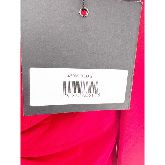 MAC DUGGAL Dress Size 2 Evening Gown NEW Red Mini V Neck Stretch - Picture 4 of 7